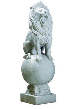 PROTETTORE FEDELE H140cm ΖΕΥΓΟΣ ΛΙΟΝΤΑΡΙΩΝ ΑΠΟ ΜΑΡΜΑΡΟ - PAIR OF LIONS MADE OF WHITE MARBLE