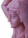 GRECA ANTICA 40X35X200cm - ΓΛΥΠΤO ΑΠΟ ΜΑΡΜΑΡΟ - SCULPTURE OF A WOMAN FIGURE MADE OF PINK MARBLE