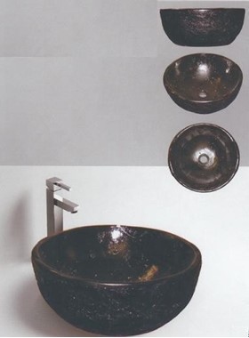 TRAVERTINO ROUND BLACK 37x15.5 cm - ΝΙΠΤΗΡΑΣ ΣΤΡΟΓΓΥΛΟΣ Φ37 (ΣΕ ΧΡΩΜΑ)