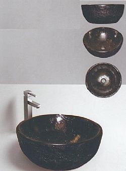 TRAVERTINO ROUND BLACK 37x15.5 cm - ΝΙΠΤΗΡΑΣ ΣΤΡΟΓΓΥΛΟΣ Φ37 (ΣΕ ΧΡΩΜΑ)