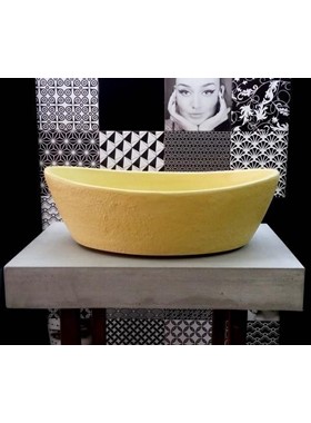 VENICE YELLOW 54X35,5 CM - ΧΕΙΡΟΠΟΙΗΤΟΣ ΚΙΤΡΙΝΟΣ ΟΒΑΛ ΝΙΠΤΗΡΑΣ