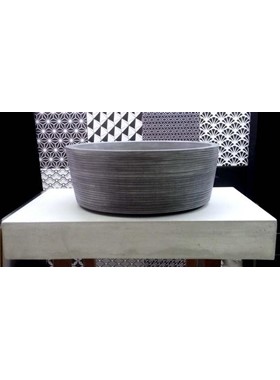 LINES DARK GREY Φ40 CM - ΧΕΙΡΟΠΟΙΗΤΟΣ ΑΝΘΡΑΚΙ ΣΤΡΟΓΓΥΛΟΣ ΝΙΠΤΗΡΑΣ