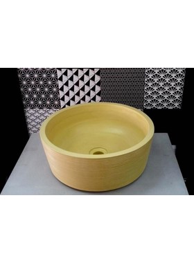 LINES YELLOW Φ40 CM - ΧΕΙΡΟΠΟΙΗΤΟΣ ΚΙΤΡΙΝΟΣ ΣΤΡΟΓΓΥΛΟΣ ΝΙΠΤΗΡΑΣ