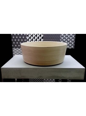 LINES SAND Φ40 CM - ΧΕΙΡΟΠΟΙΗΤΟΣ ΜΠΕΖ ΣΤΡΟΓΓΥΛΟΣ ΝΙΠΤΗΡΑΣ