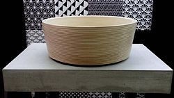 LINES SAND Φ40 CM - ΧΕΙΡΟΠΟΙΗΤΟΣ ΜΠΕΖ ΣΤΡΟΓΓΥΛΟΣ ΝΙΠΤΗΡΑΣ