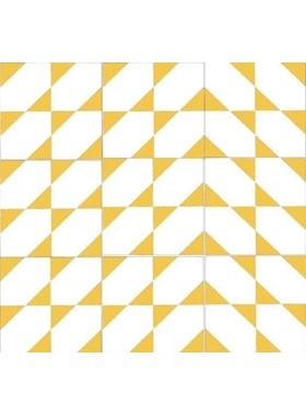 TRIANGLE YELLOW 20Χ20 - ΧΕΙΡΟΠΟΙΗΤΟ ΠΛΑΚΑΚΙ VINTAGE ΔΑΠΕΔΟΥ / ΤΟΙΧΟΥ