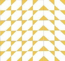 TRIANGLE YELLOW 20Χ20 - ΧΕΙΡΟΠΟΙΗΤΟ ΠΛΑΚΑΚΙ VINTAGE ΔΑΠΕΔΟΥ / ΤΟΙΧΟΥ