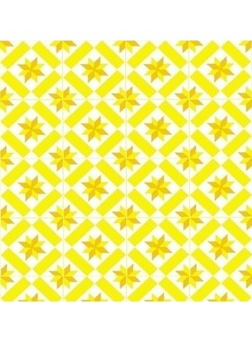 SQ YELLOW STAR 20Χ20 - ΧΕΙΡΟΠΟΙΗΤΟ ΠΛΑΚΑΚΙ VINTAGE ΔΑΠΕΔΟΥ / ΤΟΙΧΟΥ