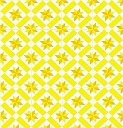 SQ YELLOW STAR 20Χ20 - ΧΕΙΡΟΠΟΙΗΤΟ ΠΛΑΚΑΚΙ VINTAGE ΔΑΠΕΔΟΥ / ΤΟΙΧΟΥ