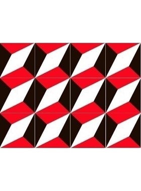 CUBO STAR RED BLACK 20Χ20 - ΧΕΙΡΟΠΟΙΗΤΟ ΠΛΑΚΑΚΙ VINTAGE ΔΑΠΕΔΟΥ / ΤΟΙΧΟΥ