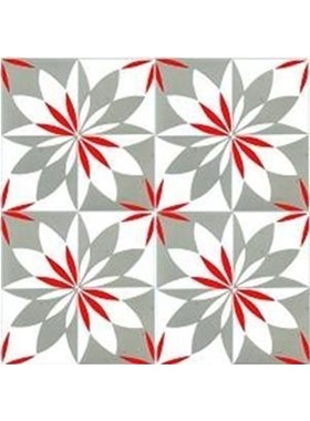 LORAIN RED-GREY 20Χ20 - ΧΕΙΡΟΠΟΙΗΤΟ ΠΛΑΚΑΚΙ VINTAGE ΔΑΠΕΔΟΥ / ΤΟΙΧΟΥ