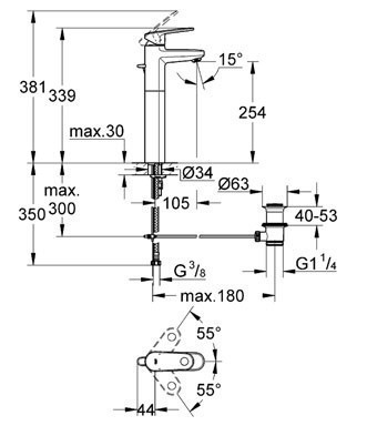 GROHE 32618 002 EUROPLUS ΜΠΑΤΑΡΙΑ ΝΙΠΤΗΡΟΣ ΕΠΙΤΡΑΠΕΖΙΑ ΧΡΩΜΕ