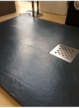 KARAG PIETRA 90Χ90 ΓΚΡΙ ΣΚΟΥΡΟ (ΑΝΘΡΑΚΙ) - ΗΜΙΚΥΚΛΙΚΗ ΝΤΟΥΖΙΕΡΑ ΣΕ ΥΦΗ ΠΕΤΡΑΣ