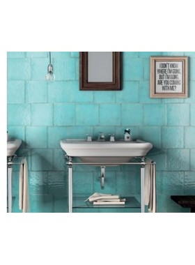 MAIOLICA AQUAMARINE 20X20 - ΠΛΑΚΑΚΙ ΜΠΑΝΙΟΥ ΓΥΑΛΙΣΤΕΡΟ ΣΕ ΣΤΥΛ CRAQUELE