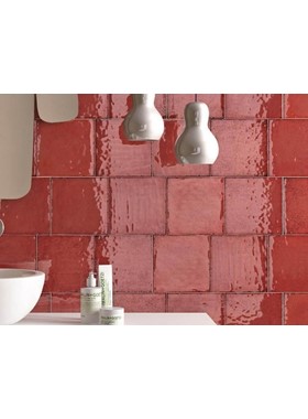MAIOLICA ROSSO 20X20 - ΠΛΑΚΑΚΙ ΜΠΑΝΙΟΥ ΓΥΑΛΙΣΤΕΡΟ ΣΕ ΣΤΥΛ CRAQUELE