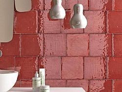 MAIOLICA ROSSO 20X20 - ΠΛΑΚΑΚΙ ΜΠΑΝΙΟΥ ΓΥΑΛΙΣΤΕΡΟ ΣΕ ΣΤΥΛ CRAQUELE