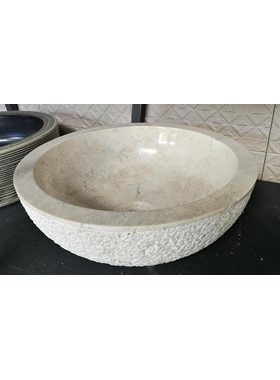 ROTODA CREAM Φ40 x H15 cm - ΠΕΤΡΙΝΟΣ ΝΙΠΤΗΡΑΣ ΕΠΙΤΡΑΠΕΖΙΟΣ ΣΤΡΟΓΓΥΛΟΣ