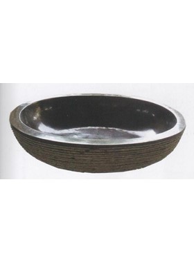 TERRALITE OVAL NERO 60 x 40 x H15 cm - ΠΕΤΡΙΝΟΣ ΝΙΠΤΗΡΑΣ ΕΠΙΤΡΑΠΕΖΙΟΣ