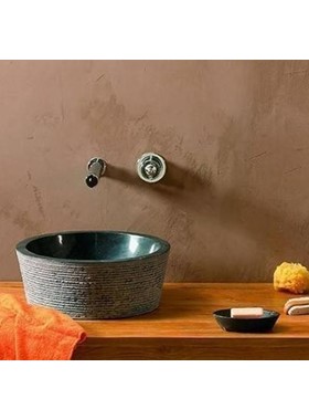 JAVA BLACK Φ 40 x H15 cm - ΠΕΤΡΙΝΟΣ ΝΙΠΤΗΡΑΣ ΕΠΙΤΡΑΠΕΖΙΟΣ