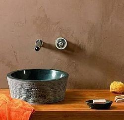 JAVA BLACK Φ 40 x H15 cm - ΠΕΤΡΙΝΟΣ ΝΙΠΤΗΡΑΣ ΕΠΙΤΡΑΠΕΖΙΟΣ