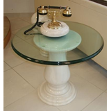 ΒΑΣΗ/ΚΟΛΩΝΑ ΛΕΥΚΟΥ ΜΑΡΜΑΡΟΥ ΠΕΡΙΤΕΧΝΗ ΓΙΑ ΤΗ ΣΤΗΡΙΞΗ ΤΡΑΠΕΖΙΟΥ ΜΕ ΚΡΥΣΤΑΛΛΟ Φ60CM