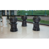 ΒΑΣΕΙΣ/ΚΟΛΩΝΕΣ ΜΑΥΡΟΥ ΜΑΡΜΑΡΟΥ ΜΕ ΜΠΑΛΑ ΓΙΑ ΣΤΗΡΙΞΗ ΤΡΑΠΕΖΙΟΥ  ΚΡΥΣΤΑΛΛΟ Φ120CM - ΜΑΡΜΑΡΙΝΑ ΤΡΑΠΕΖΙΑ