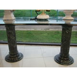 ΒΑΣΕΙΣ/ΚΟΛΩΝΕΣ ΠΡΑΣΙΝΟΥ ΜΑΡΜΑΡΟΥ ΜΕ ΛΟΥΚΙΑ ΓΙΑ ΣΤΗΡΙΞΗ ΤΡΑΠΕΖΙΟΥ ΚΡΥΣΤΑΛΛΟ 200Χ100CM