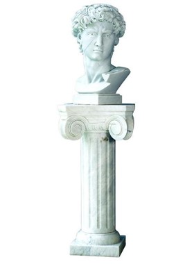 DAVID H65cm - ΓΛΥΠΤΗ ΠΡΟΤΟΜΗ ΤΟΥ ΔΑΥΙΔ ΑΠΟ ΛΕΥΚΟ ΜΑΡΜΑΡΟ / MARBLE BUST OF DAVID