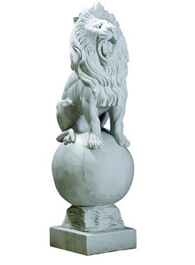 PROTETTORE FEDELE H140cm ΖΕΥΓΟΣ ΛΙΟΝΤΑΡΙΩΝ ΑΠΟ ΜΑΡΜΑΡΟ - PAIR OF LIONS MADE OF WHITE MARBLE
