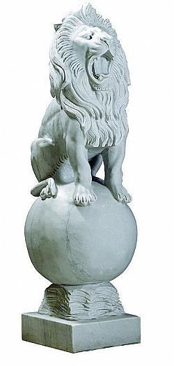 PROTETTORE FEDELE H140cm ΖΕΥΓΟΣ ΛΙΟΝΤΑΡΙΩΝ ΑΠΟ ΜΑΡΜΑΡΟ - PAIR OF LIONS MADE OF WHITE MARBLE