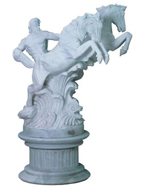 CAVALCATORE 100X55X160cm - ΓΛΥΠΤΟ ΑΠΟ ΛΕΥΚΟ ΜΑΡΜΑΡΟ /SCULPTURE OF WHITE MARBLE
