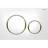 GEBERIT SIGMA 20 115.882.KK.1 - ΛΕΥΚΗ ΠΛΑΚΕΤΑ ΜΕ ΧΡΥΣΑ ΣΤΟΙΧΕΙΑ