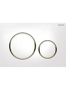 GEBERIT SIGMA 20 115.882.KK.1 - ΛΕΥΚΗ ΠΛΑΚΕΤΑ ΜΕ ΧΡΥΣΑ ΣΤΟΙΧΕΙΑ