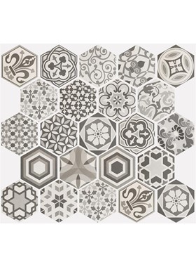 HARMONY B&W PATCHWORK 17.5X20 - ΓΡΑΝΙΤΟΠΛΑΚΑΚΙ ΕΞΑΓΩΝΟ ΜΠΑΝΙΟΥ