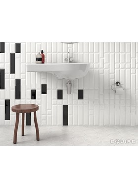 EQUIPE METRO WHITE AND BLACK 7.5X15cm - ΠΛΑΚΑΚΙΑ ΜΠΑΝΙΟΥ