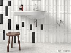 EQUIPE METRO WHITE AND BLACK 7.5X15cm - ΠΛΑΚΑΚΙΑ ΜΠΑΝΙΟΥ