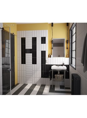 EQUIPE METRO BLACK AND WHITE 7.5X15cm - ΠΛΑΚΑΚΙ ΜΠΑΝΙΟΥ