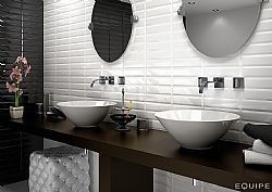 EQUIPE METRO WHITE - BLACK 7.5X15cm - ΠΛΑΚΑΚΙ ΤΟΥΒΛΑΚΙ