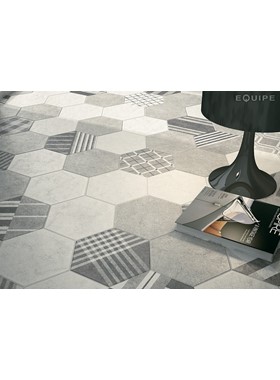 EQUIPE HEXATILE CEMENT WHITE GREY DECO GEO GREY 17.5X20cm - ΠΛΑΚΑΚΙΑ