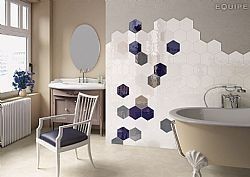 EQUIPE HEXATILE BRILLO BLANCO CREMA GRIS OSCURO COBALTO 17.6X20.1cm - 20519 20520 20522 20712