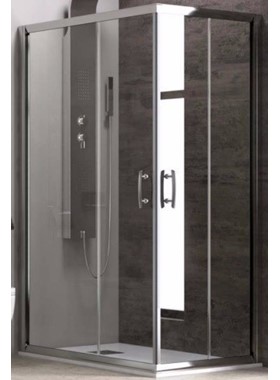 ΚΑΜΠΙΝΑ ΟΡΘΟΓΩΝΙΑ F100 (110x70xY190cm) CORNER ENTRY - ΔΙΑΦΑΝΟ ΚΡΥΣΤΑΛΛΟ ΚΑΤΑ ΤΩΝ ΑΛΑΤΩΝ