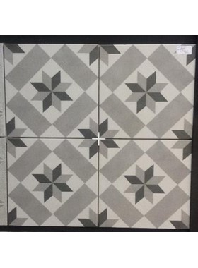 VINTAGE STAR GREY 25X25 - ΓΡΑΝΙΤΟΠΛΑΚΑΚΙ VINTAGE MADE IN SPAIN