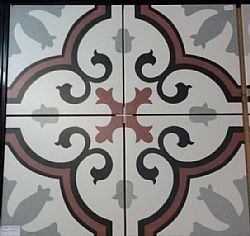 LAGO RED 25X25 - ΓΡΑΝΙΤΟΠΛΑΚΑΚΙ DECORE VINTAGE ΜΠΑΝΙΟΥ / ΔΑΠΕΔΟΥ / ΚΟΥΖΙΝΑΣ