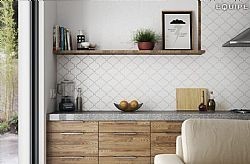 SCALE ALHAMBRA WHITE MAT 12X12cm - ΠΛΑΚΑΚΙΑ ΚΟΥΖΙΝΑΣ