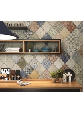 RIGHATO PATCHWORK 45X45cm - ΧΡΩΜΑΤΙΣΤΑ ΠΛΑΚΑΚΙΑ ΚΟΥΖΙΝΑΣ