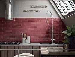 ARTISAN BURGUNDY 6.5X20cm - ΚΕΡΑΜΙΚΑ ΓΥΑΛΙΣΤΕΡΑ ΤΟΥΒΛΑΚΙΑ ΚΟΥΖΙΝΑΣ ΠΟΡΦΥΡΑ