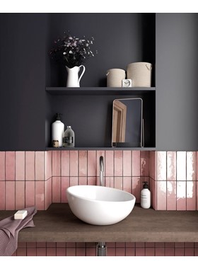 ARTISAN ROSE MALLOW 6.5X20cm - ΡΟΖ ΓΥΑΛΙΣΤΕΡΑ ΠΛΑΚΑΚΙΑ ΜΠΑΝΙΟΥ