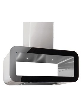 PYRAMIS CORSO 90 ΟΡΟΦΗΣ INOX & ΜΑΥΡΟ ΓΥΑΛΙ 1000m3/h - ΑΠΟΡΡΟΦΗΤΗΡΑΣ ΝΗΣΙΔΑΣ