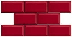 BISEL RED 10Χ20 - ΚΕΡΑΜΙΚΟ ΠΛΑΚΑΚΙ ΚΟΚΚΙΝΟ ΓΥΑΛΙΣΤΕΡΟ ΜΠΙΖΕΛΑΤΟ