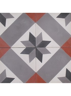 ESTRELLA RED 19.7X19.7 - ΓΡΑΝΙΤΟΠΛΑΚΑΚΙ VINTAGE